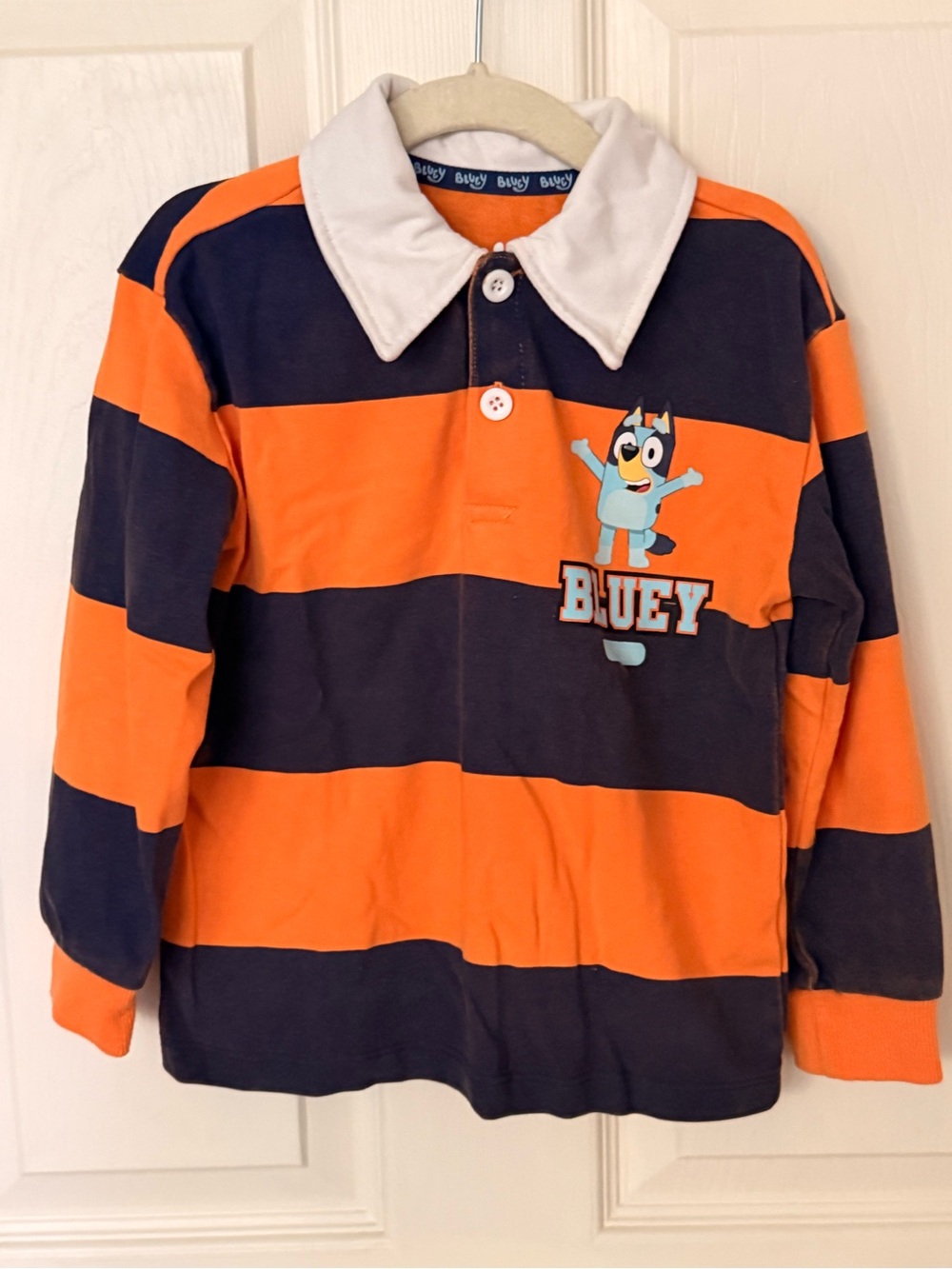 Bluey Long Sleeve Rugby Shirt - Orange & Navy